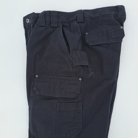 Duluth Trading Co Fire Hose Cargo Pants Mens 36x30 Cotton Navy Blue Relaxed Fit - Picture 7 of 11